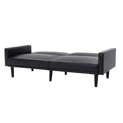 Faux Leather Futon Sofa With Arms Black - Room Essentials™ 12 Faux Leather Futon Sofa With Arms Black - Room Essentials™ - Image 10