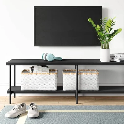Wood And Metal TV Stand For TVs Up To 60" - Room Essentials™ 3 Wood And Metal TV Stand For TVs Up To 60" - Room Essentials™