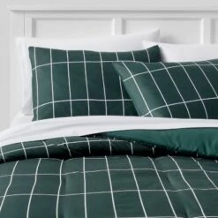 Grid Print Microfiber Reversible Comforter & Sheet Set Dark Green - Room Essentials™ -Room Essentials Sale GUEST 52658d90 442c 4f77 95f8 b9cc7e5b7e67