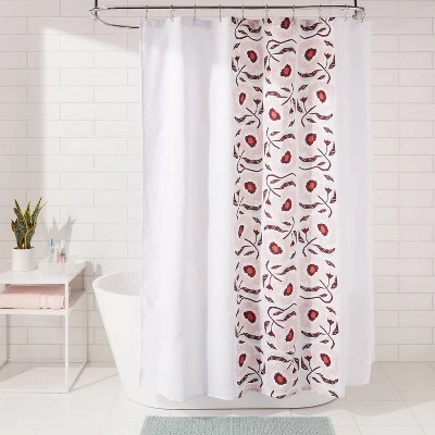 Folk Floral Print Shower Curtain - Room Essentials™ 3 Folk Floral Print Shower Curtain - Room Essentials™