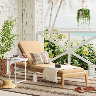 Outdoor Chaise Cushion - Room Essentials™ 3 Outdoor Chaise Cushion - Room Essentials™
