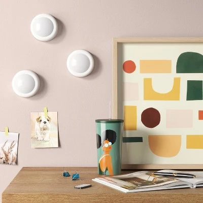 3pk 3" RGB Novelty Wall Lights With Remote Control - Room Essentials™ 4 3pk 3" RGB Novelty Wall Lights With Remote Control - Room Essentials™ - Image 2