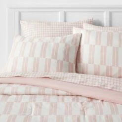 Dash Stripe Printed Microfiber Reversible Comforter & Sheets Set Ivory/Light Pink - Room Essentials™ -Room Essentials Sale GUEST ac0a9151 59d8 4418 8479 375cfa7c9efe
