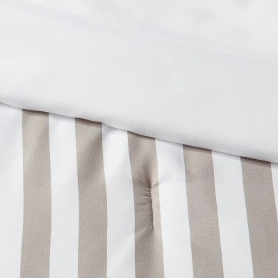 Stripe Microfiber Reversible Comforter & Sheet Set Gray - Room Essentials™ 6 Stripe Microfiber Reversible Comforter & Sheet Set Gray - Room Essentials™ - Image 4