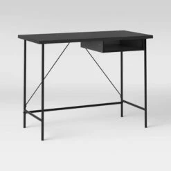 Wood And Metal Writing Desk With Storage - Room Essentials™ -Room Essentials Sale GUEST b6ee626e 3265 49db 8365 a9aaf9b3dcc2