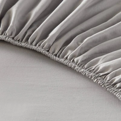 King Garment Washed Microfiber Solid Sheet Set Gray - Room Essentials™ 5 King Garment Washed Microfiber Solid Sheet Set Gray - Room Essentials™ - Image 3