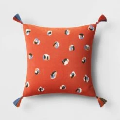 Abstract Dots Embroidered Cotton Square Throw Pillow - Room Essentials™ -Room Essentials Sale GUEST e547e9f9 180b 42a6 b319 0972324e64cb